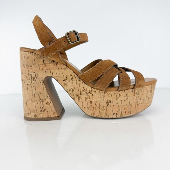 FREE PEOPLE Plateforme Lisbon Maryjane Daim Suede Brandy Retro 60-70βs Boho 39 - Picture 8 of 12